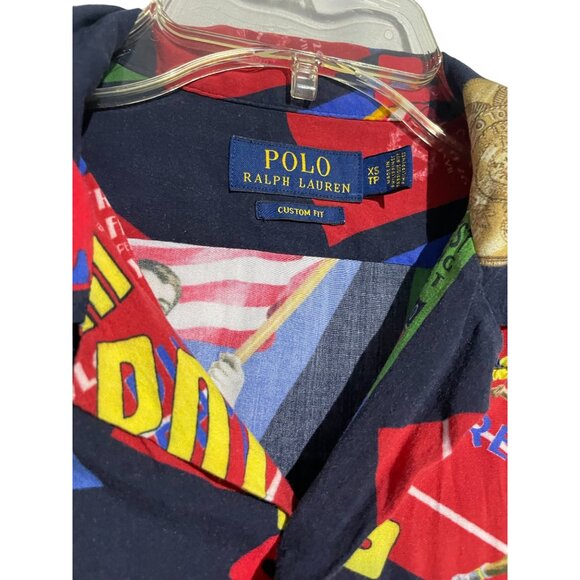 Polo Ralph Lauren Men's Custom Fit Short Sleeve Button Down Shirt Viscose XS - Picture 3 of 4